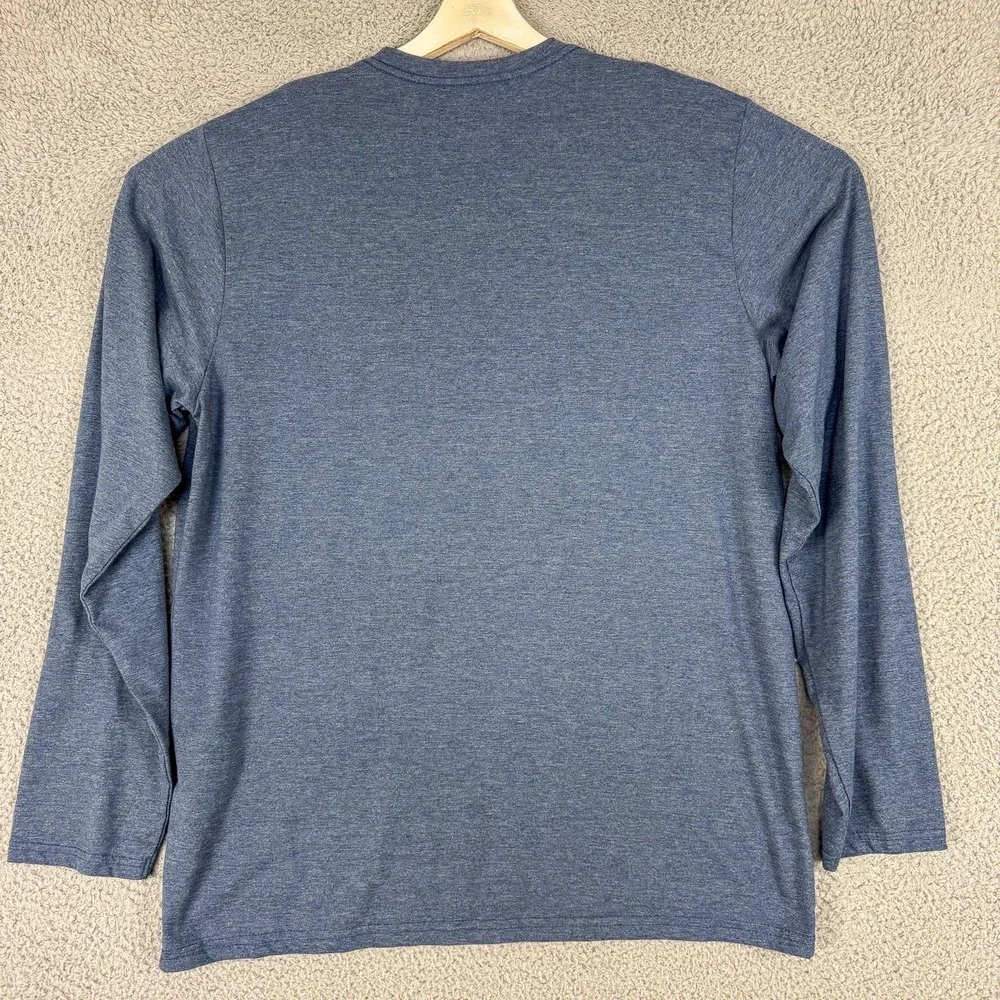 Adidas Golf Shirt Mens XL Blue Long Sleeve Logo Graphic Tee‎ Athletic Casual Top